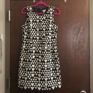 J Crew geometric black and white dress 10